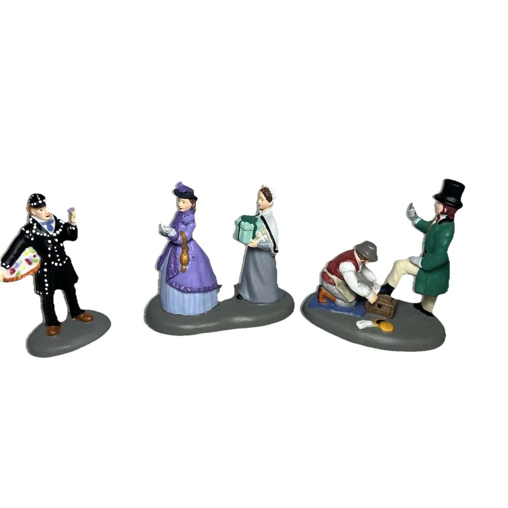 Dept 56 Dickens Village A Busy Day in Town Accessory Figurine Set of 3 #58581